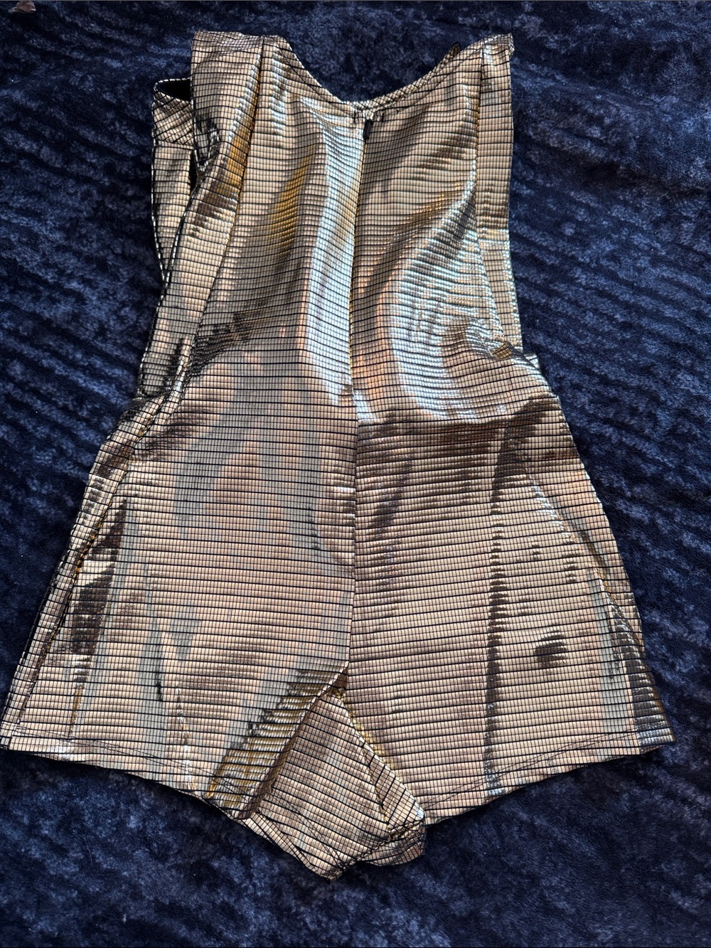 New Betabrand Gold Disco Adventure Suit Hooded Bodysuit Playsuit Romper Small